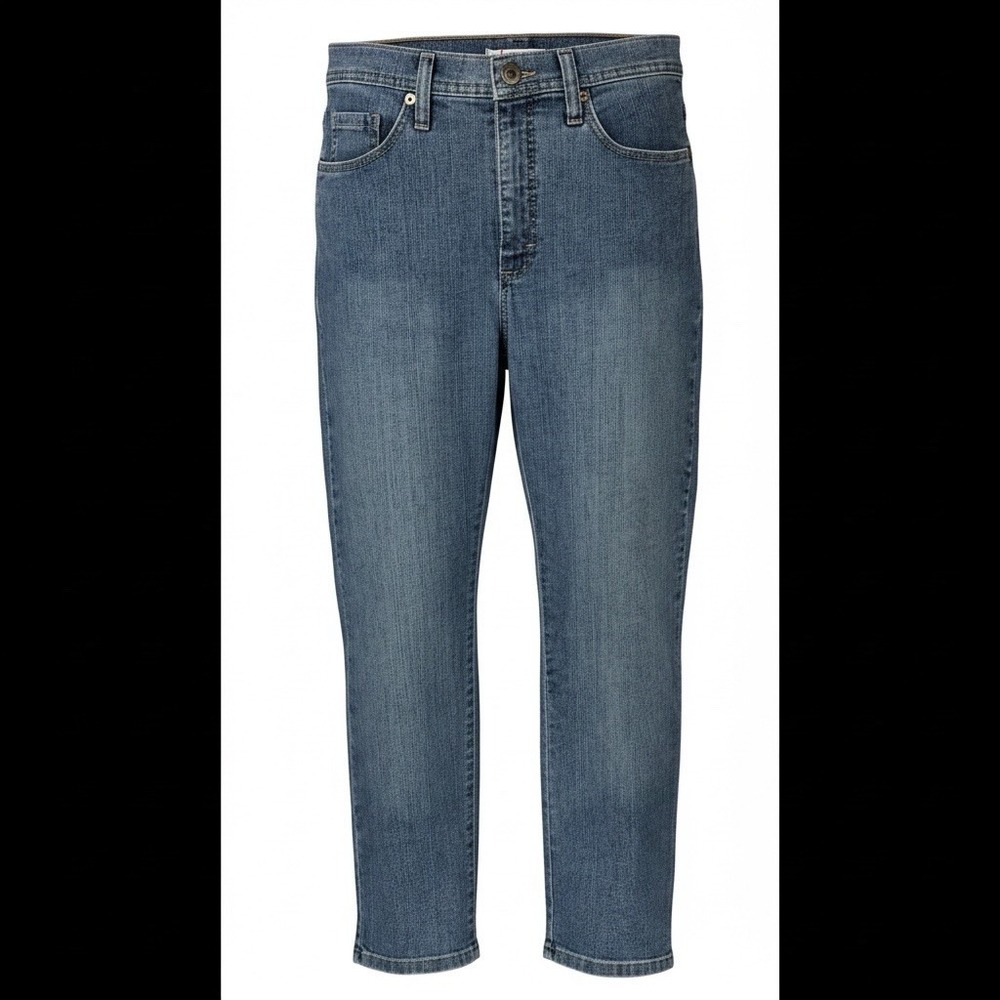 Lee Classic Fit At The Waist High Rise Dark Wash Mom Jeans Blue 8M
